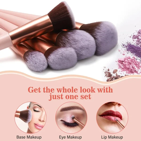 BESTOPE PRO Makeup Brushes With Case 20PCs Professional Makeup Brush Set, Foundation Powder Eyeshadow Brush Set Eyebrow Conceale - Image 3