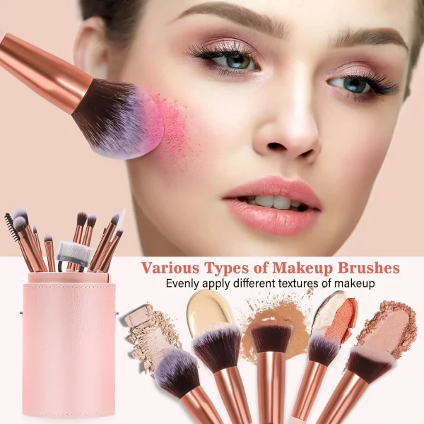 BESTOPE PRO Makeup Brushes With Case 20PCs Professional Makeup Brush Set, Foundation Powder Eyeshadow Brush Set Eyebrow Conceale - Image 6