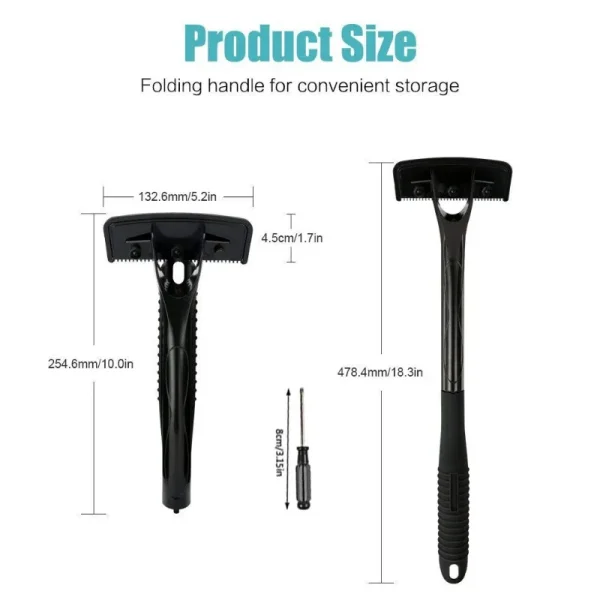 Men Triple Blade Manual Back Machine Hair Shaver Safety Long Handle Foldable Trimmer Body Leg Handle Removal Shaving Razor - Image 4