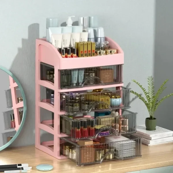 Drawer Style Storage Box Transparent Jewelry Skin Care Products Storage Box High-capacity Desktop Clutter Dustproof Organizer - Image 5