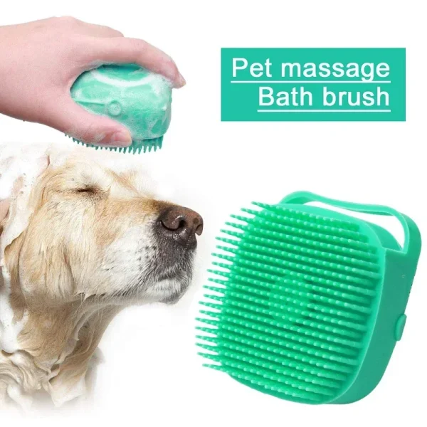 Pet Dog Shampoo Brush 2.7oz 80ml Cat Massage Comb Grooming Scrubber for Bathing Short Hair Soft Silicone Rubber Dog accessories - Image 2