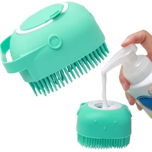 Pet Dog Shampoo Brush 2.7oz 80ml Cat Massage Comb Grooming Scrubber for Bathing Short Hair Soft Silicone Rubber Dog accessories