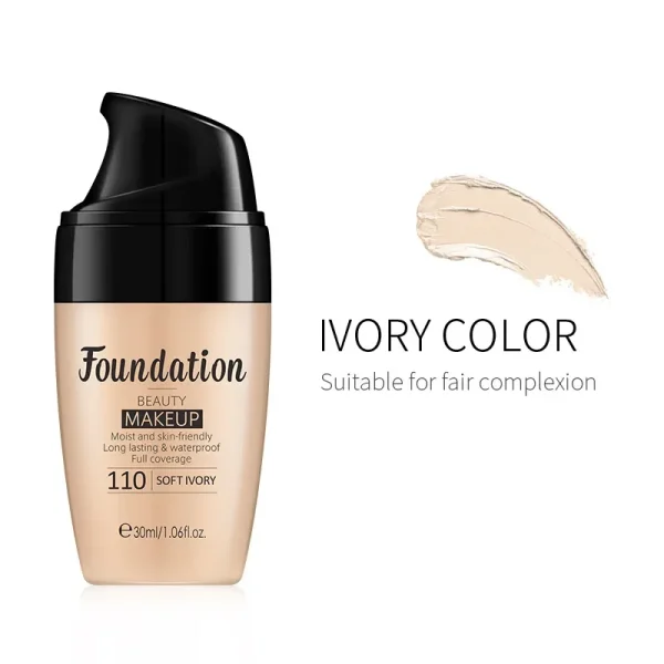 LAIKOU Liquid Foundation Moisturizing Long Lasting Face Comestics Natural Brighten Face Base Tone Make Up 30ml - Image 3