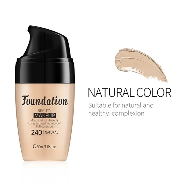 LAIKOU Liquid Foundation Moisturizing Long Lasting Face Comestics Natural Brighten Face Base Tone Make Up 30ml - Image 2