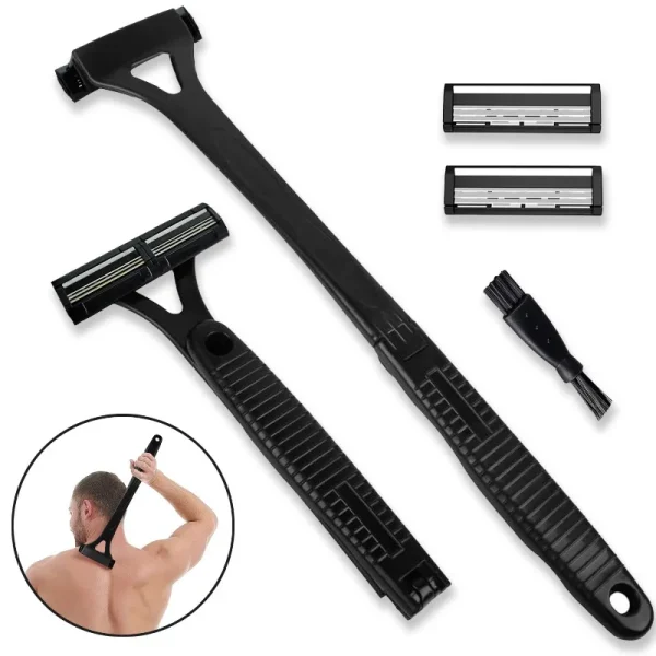 Men Triple Blade Manual Back Machine Hair Shaver Safety Long Handle Foldable Trimmer Body Leg Handle Removal Shaving Razor - Image 3