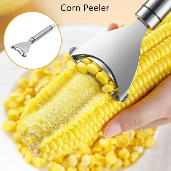 Stainless Steel Corn Planer with Ergonomic Handle Corn Peeler Peel Separate Enjoy Fresh Corn with Minimal Effort Fruit Vegetable - Image 2